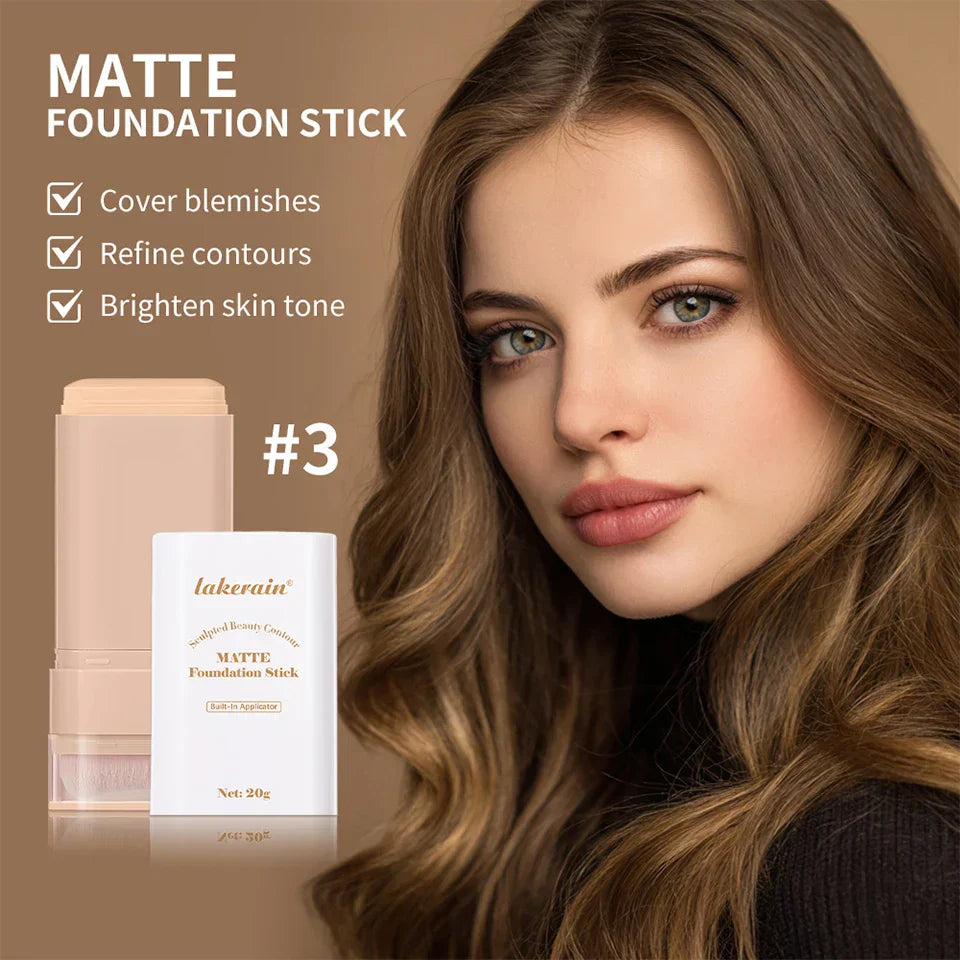 Skin Tint Foundation Stick with Brush Multi Use Matte Waterproof