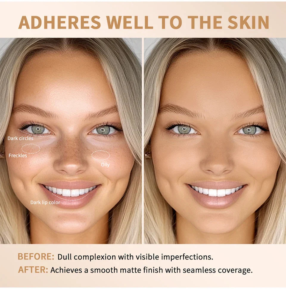 Skin Tint Foundation Stick with Brush Multi Use Matte Waterproof